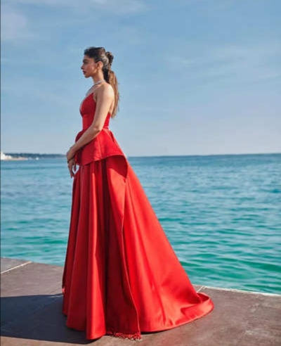 Deepika padukone mesmerise in dramatic gown on the 75 cannes film festival red carpet*